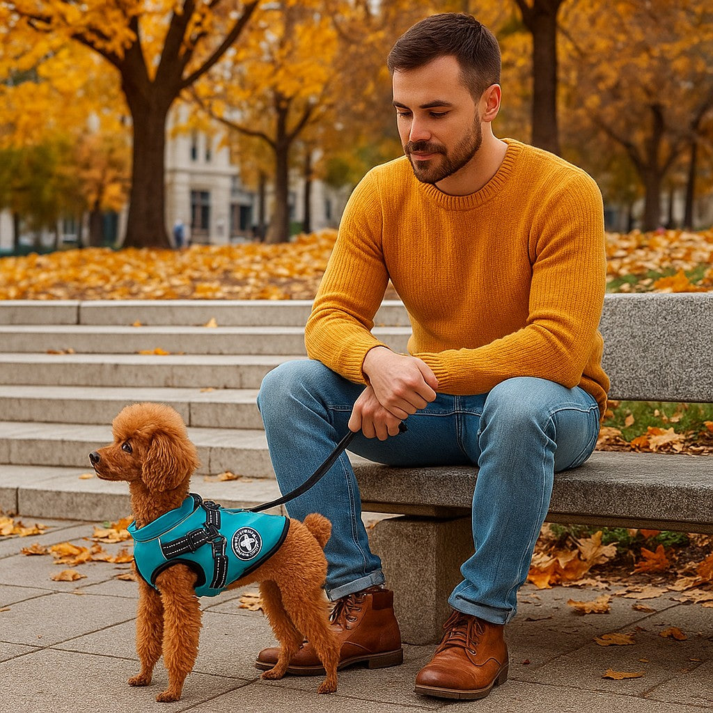Manteau chien: Style de harnais en couleurs, solution tout-en-un - Jappy Toutou