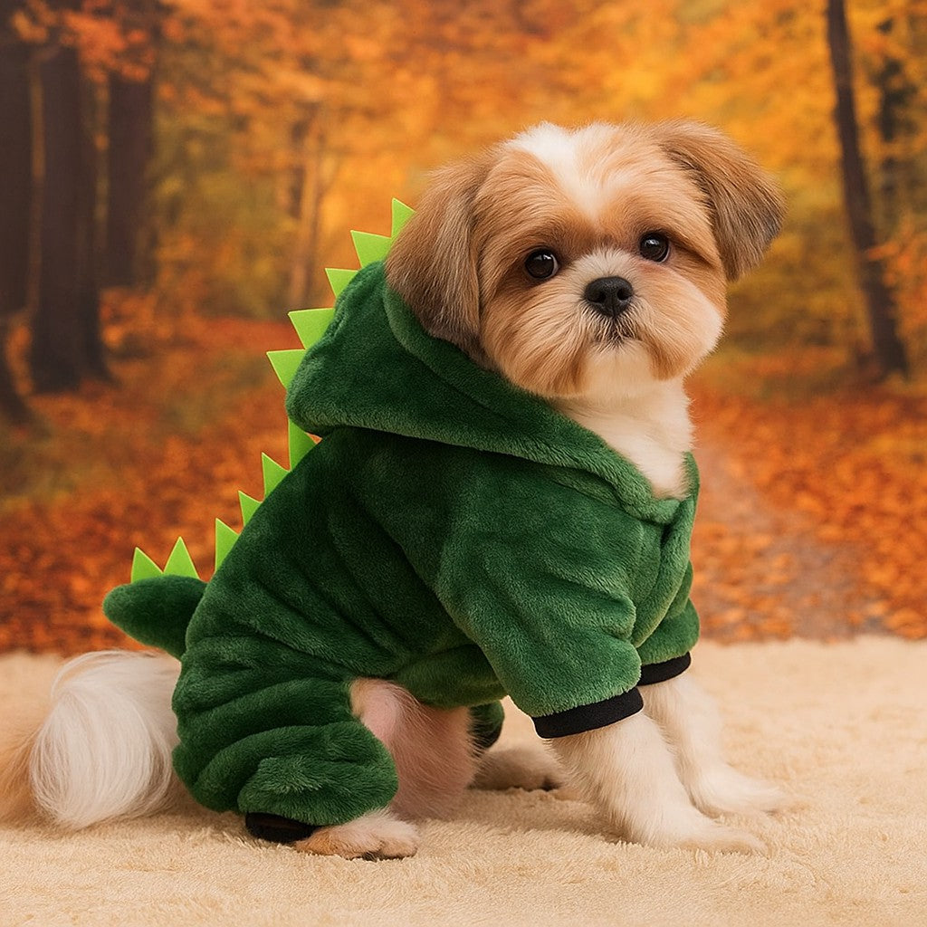 déguisement chien - dinosaure pelucheux parfait