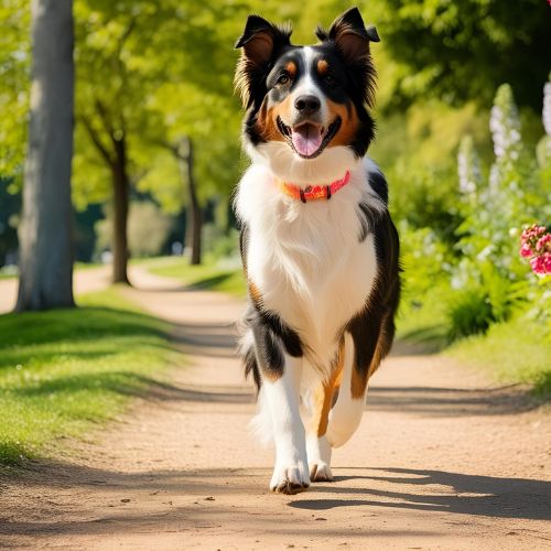 collier_chien_classique_colore_dans un sentier au parc
www.jappytoutou.com