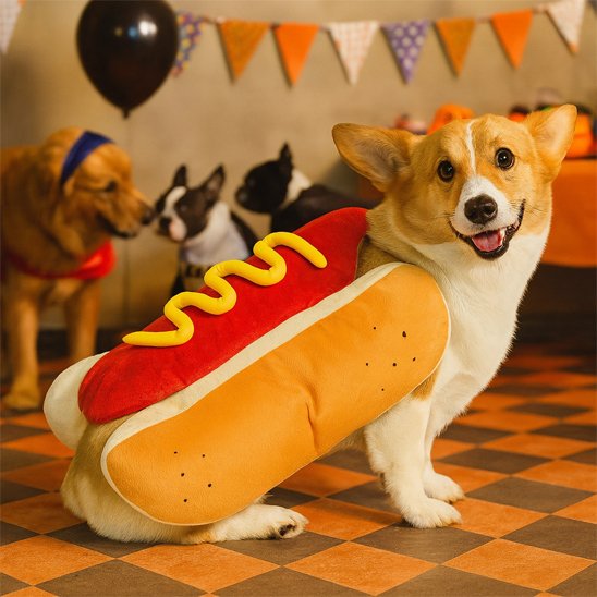 Déguisement chien hot-dog | Funimal polyvalent pour toutes les occasions