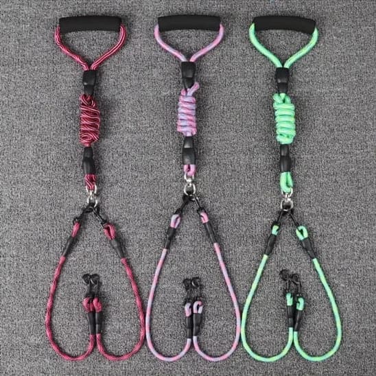 Double laisse pour chien - PattesDuo™ couleur variés