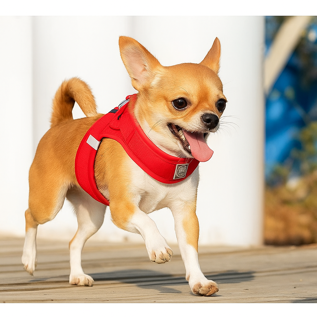 Harnais en y - Rouge- PETIT MOYEN CHIEN