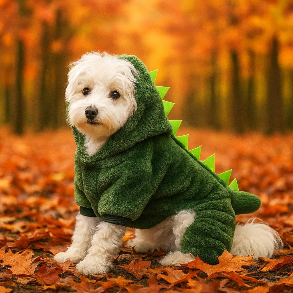 déguisement chien - dinosaure pelucheux parfait