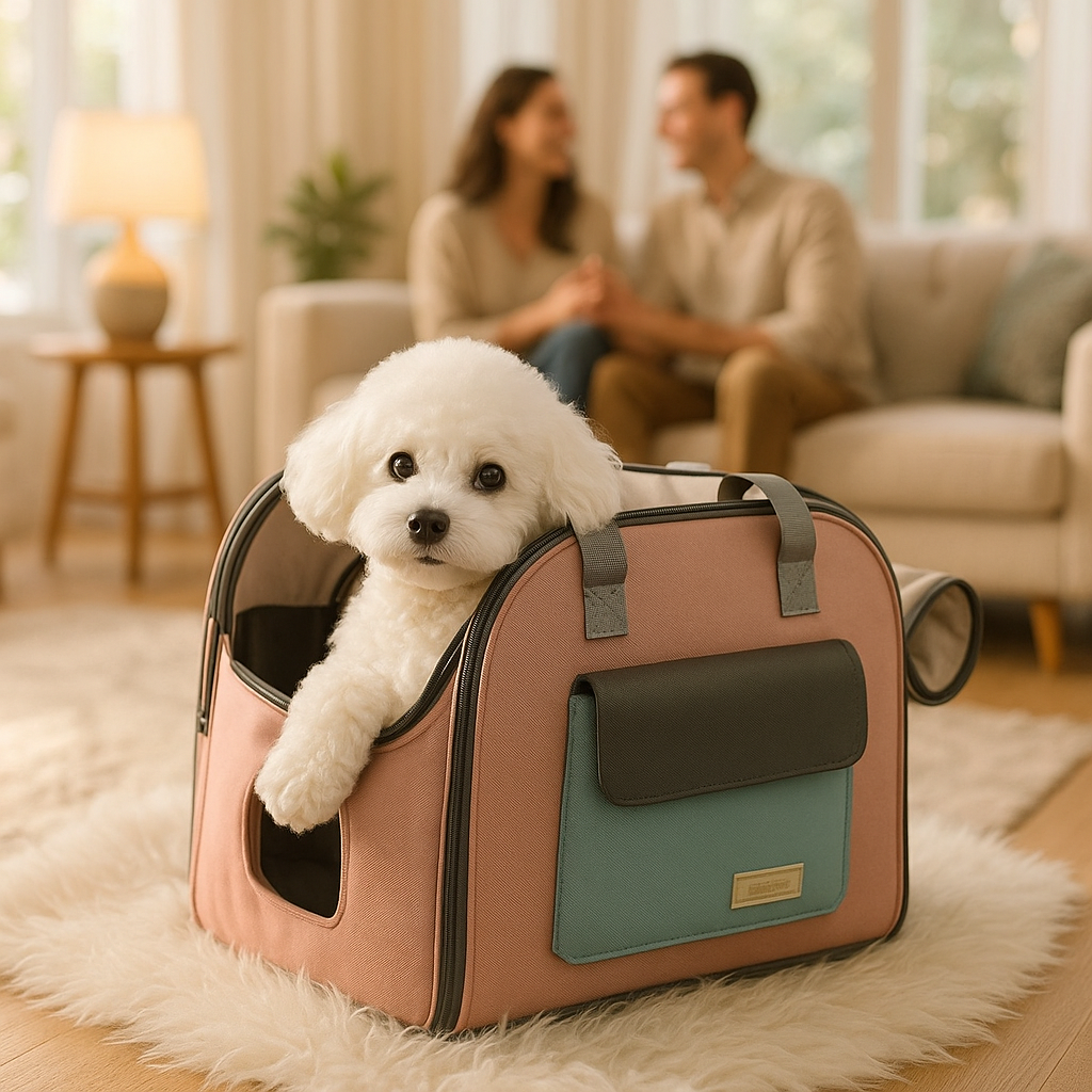 Sac de transport chien Sac'Patte™ : confort ET CHIC partout