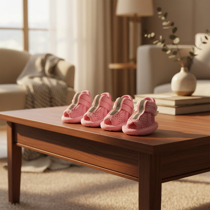 Chaussures chien | Luxe JappyElite™ couleur rose sur une table