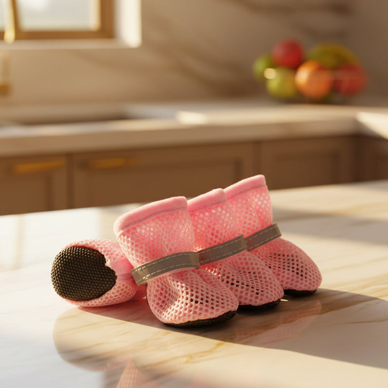 Chaussures chien • Urbaine JappyCity™ Rose sur table