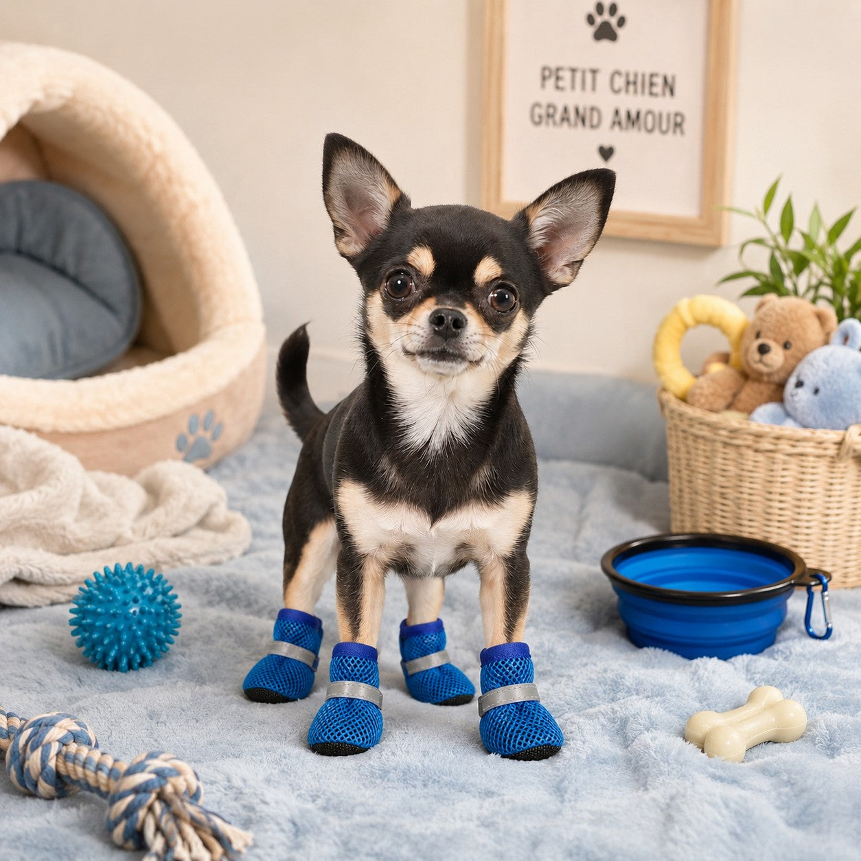 Chaussures chien • Urbaine JappyCity™ Bleu petit chien