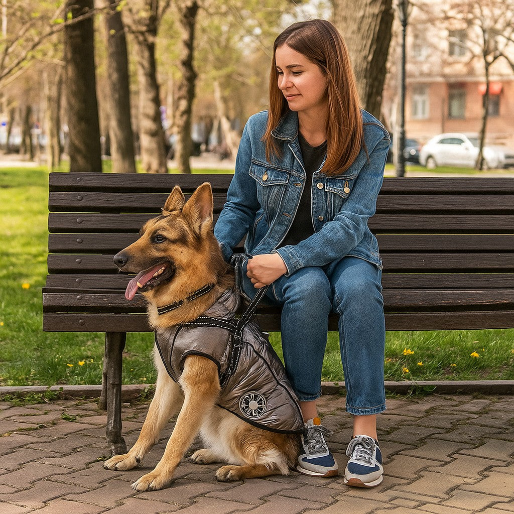 Manteau chien : Harnais Confort de couleur pour grand compagnon -www.JappyToutou.com