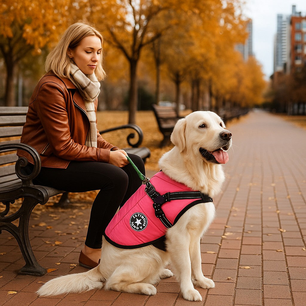 Manteau chien : Harnais Confort de couleur pour grand compagnon -www.JappyToutou.com