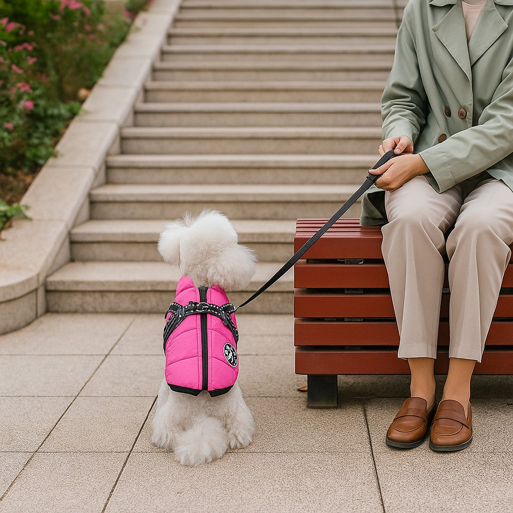 Manteau chien : Harnais Doux, confortable et chaud, idéal pour votre fidèle ami - www.JappyToutou.com