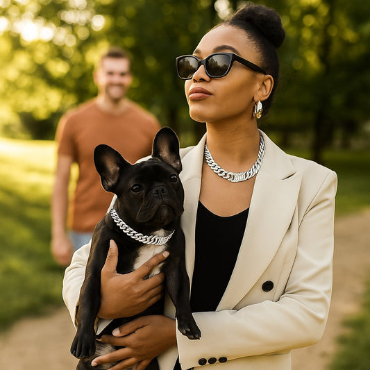 Collier chien ColD'OR mode Argent 
www.jappytoutou.com