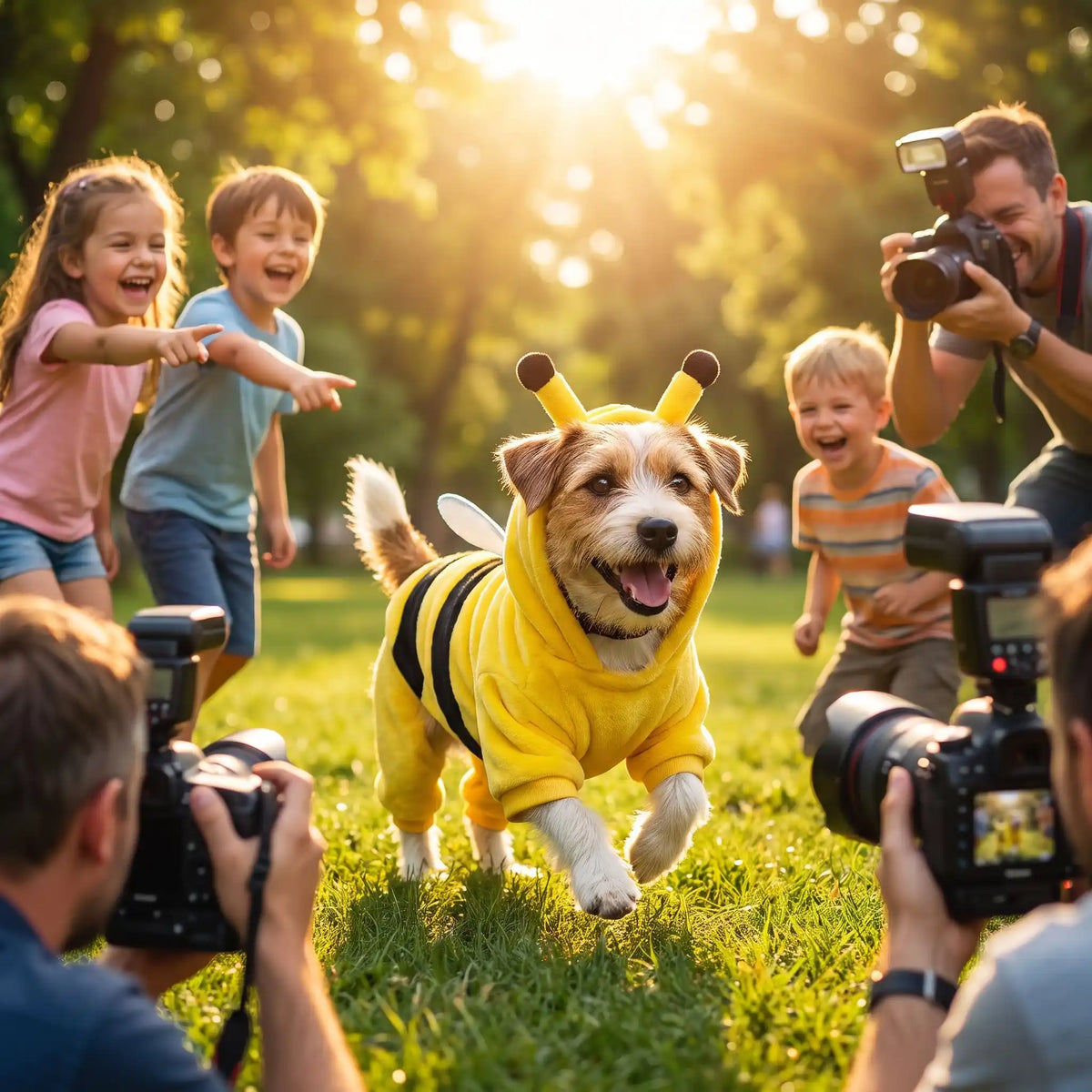 Déguisement Chien Halloween : prise en photo dans un parc