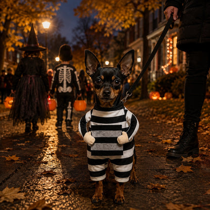 Déguisement chien Halloween - Prisonnier marche un soir d'halloween