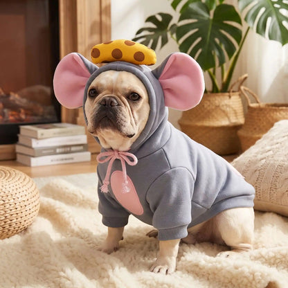 Déguisement chien halloween - Souris bleu dans le salon