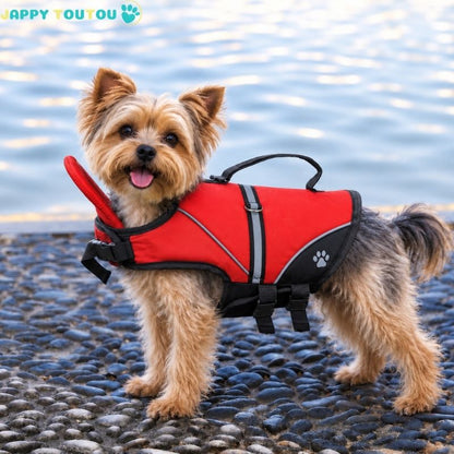 Gilet de sauvetage Chien • NageToutou™ : rouge, bord de ac