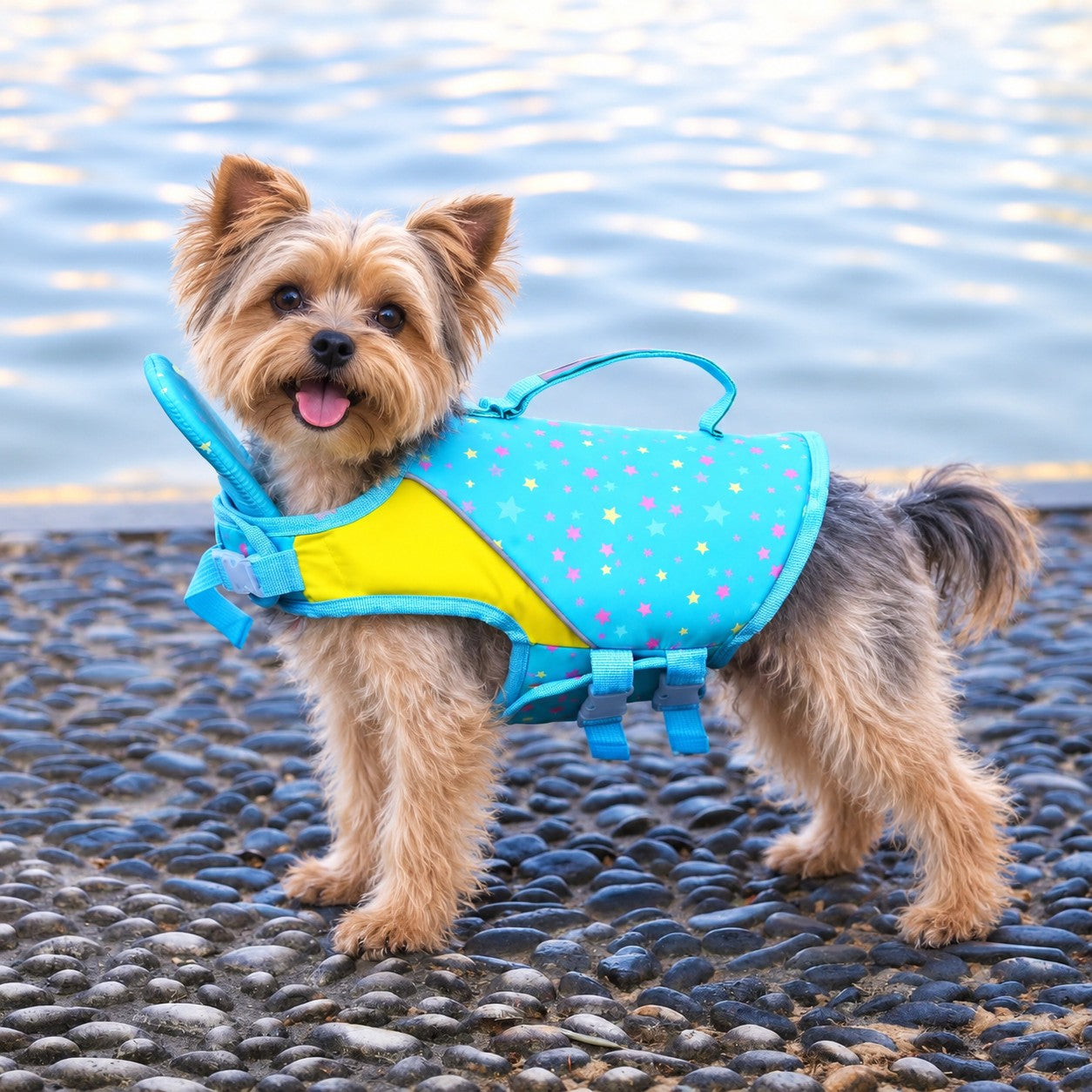 Gilet de sauvetage Chien • NageToutou™ : Bleu bord de lac