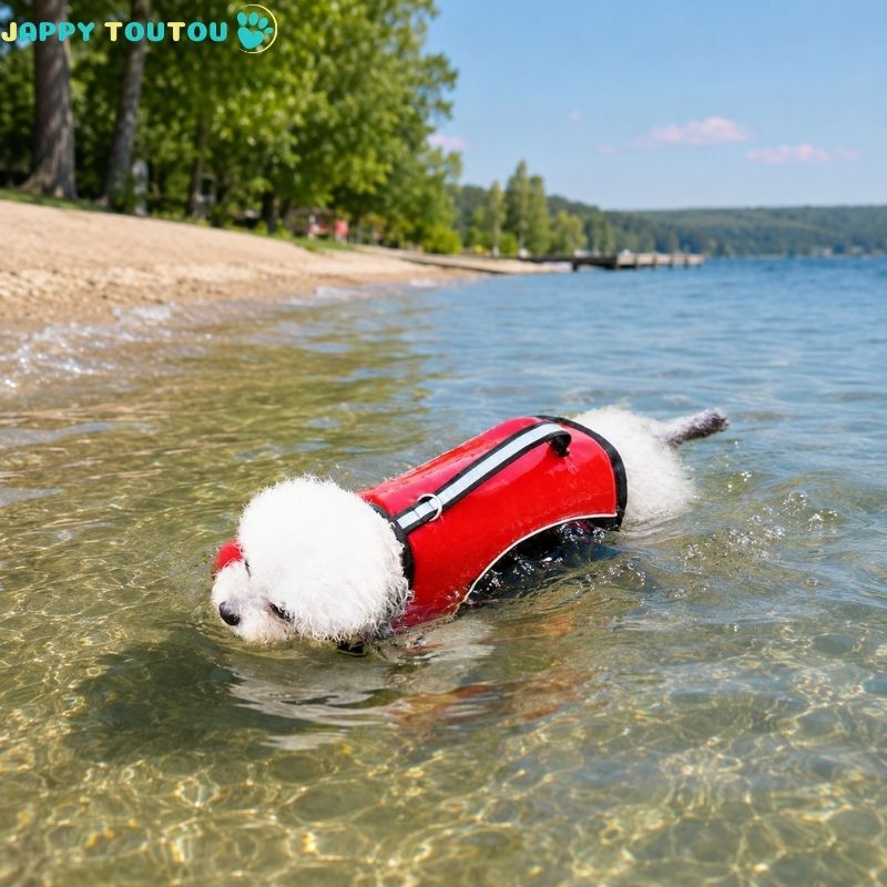 Gilet de sauvetage Chien • NageToutou™ : bord de plage