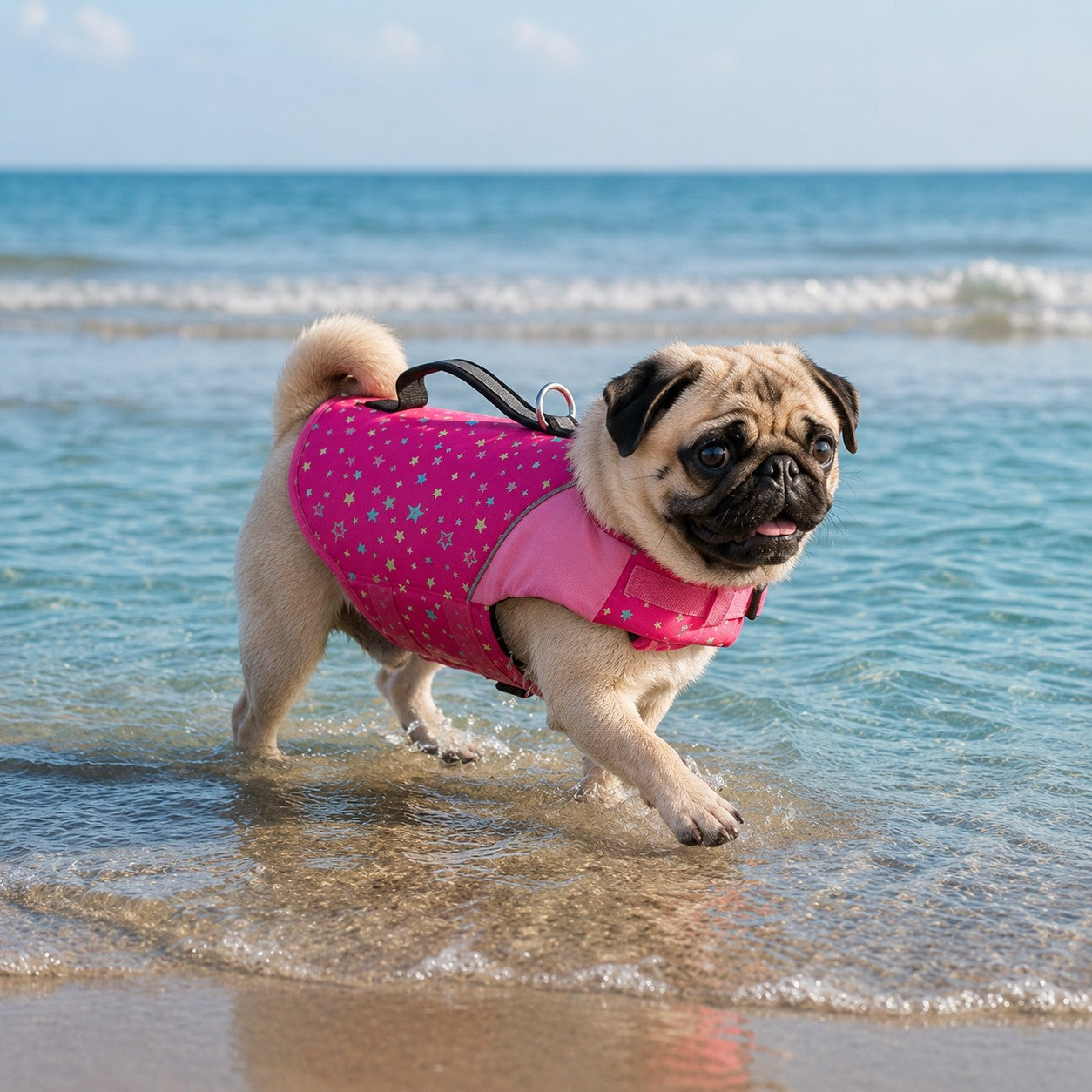 Gilet de sauvetage Chien • NageToutou™ : Rose bord de mer