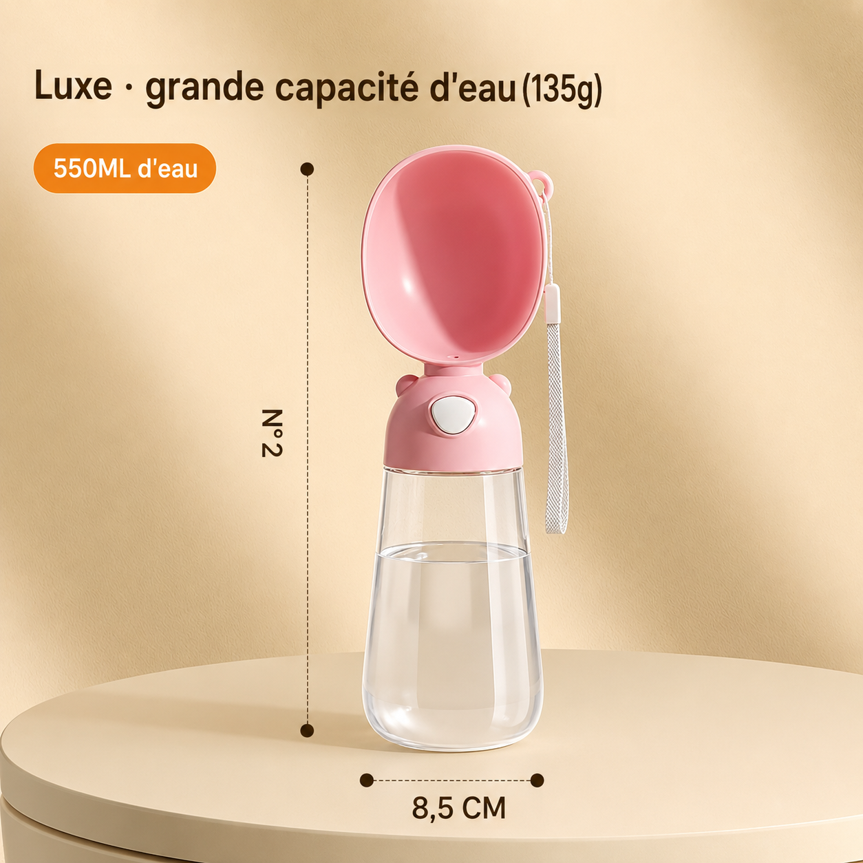 Gourde pour chien • JappyGourde™: Rose 550 ml