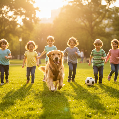 Harnais chien • JappyRythmi™ :  Marron chien qui courent avec enfant