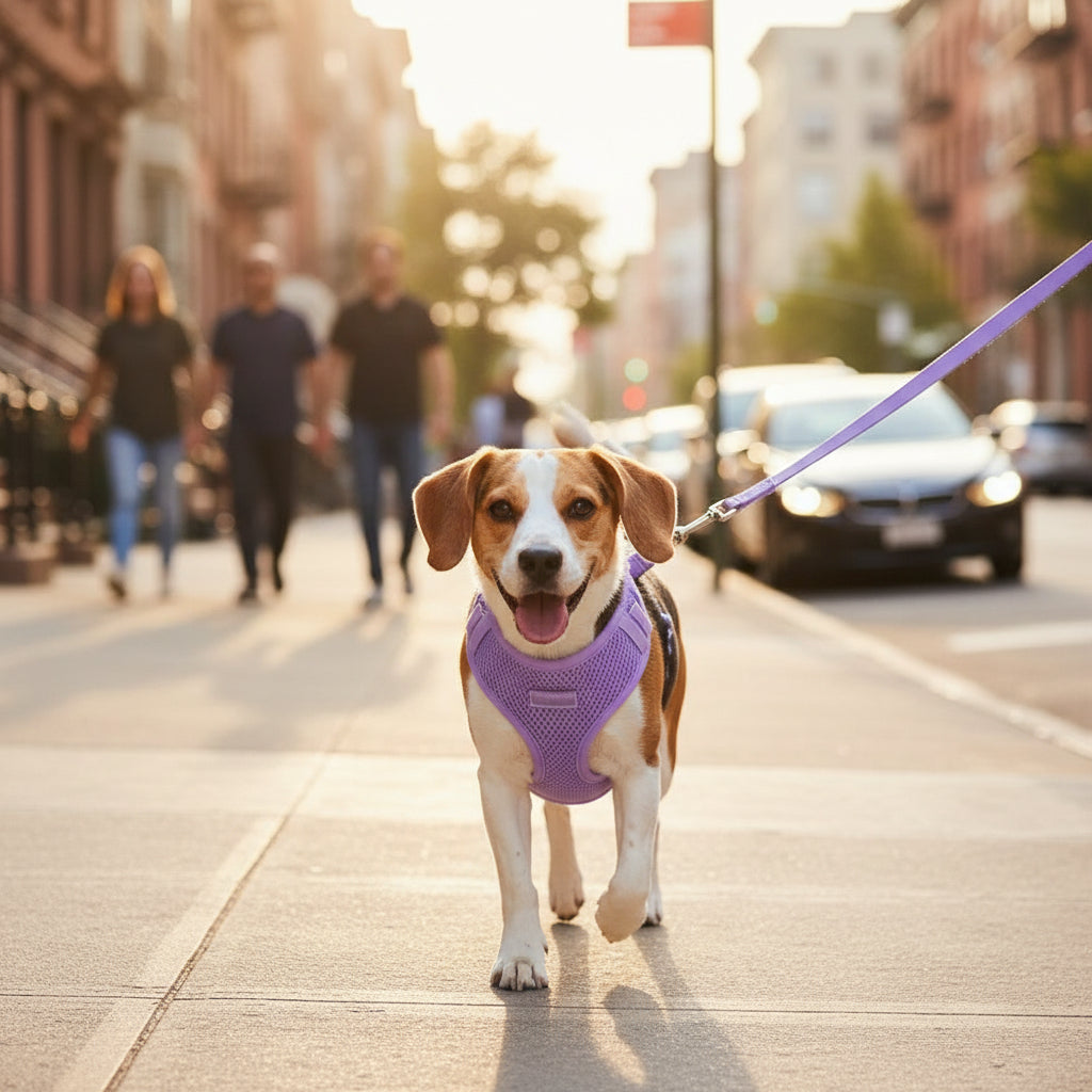 Harnais chien • JappyRythmi™ :  marche dans la rue