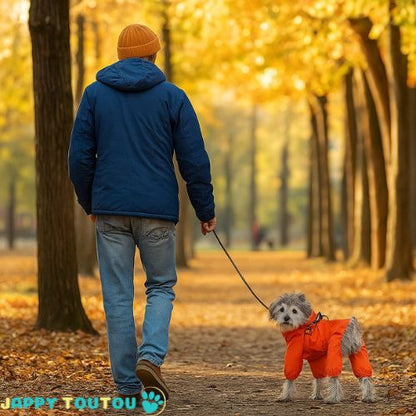 L'imperméable pour chien WoofRainCoat™ transforme ces moments difficiles en promenades agréables