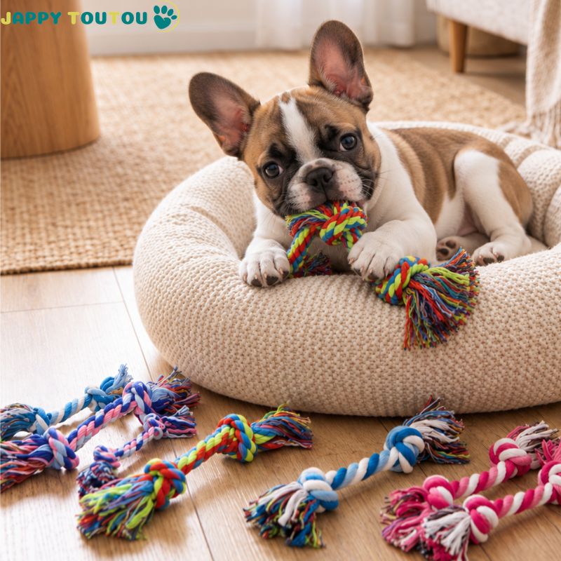 Jouet pour chien​​ • JappyNoeud Rigolo™ : Couleurs: Multicolores vives 