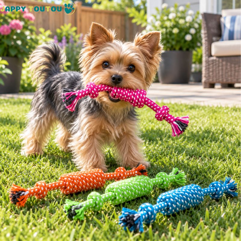 Jouet pour chien​• Jappy Croc’2nœud™ : jouer dans la court