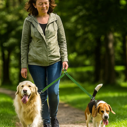 Laisse double pour chien couleur grandeur confort_ 