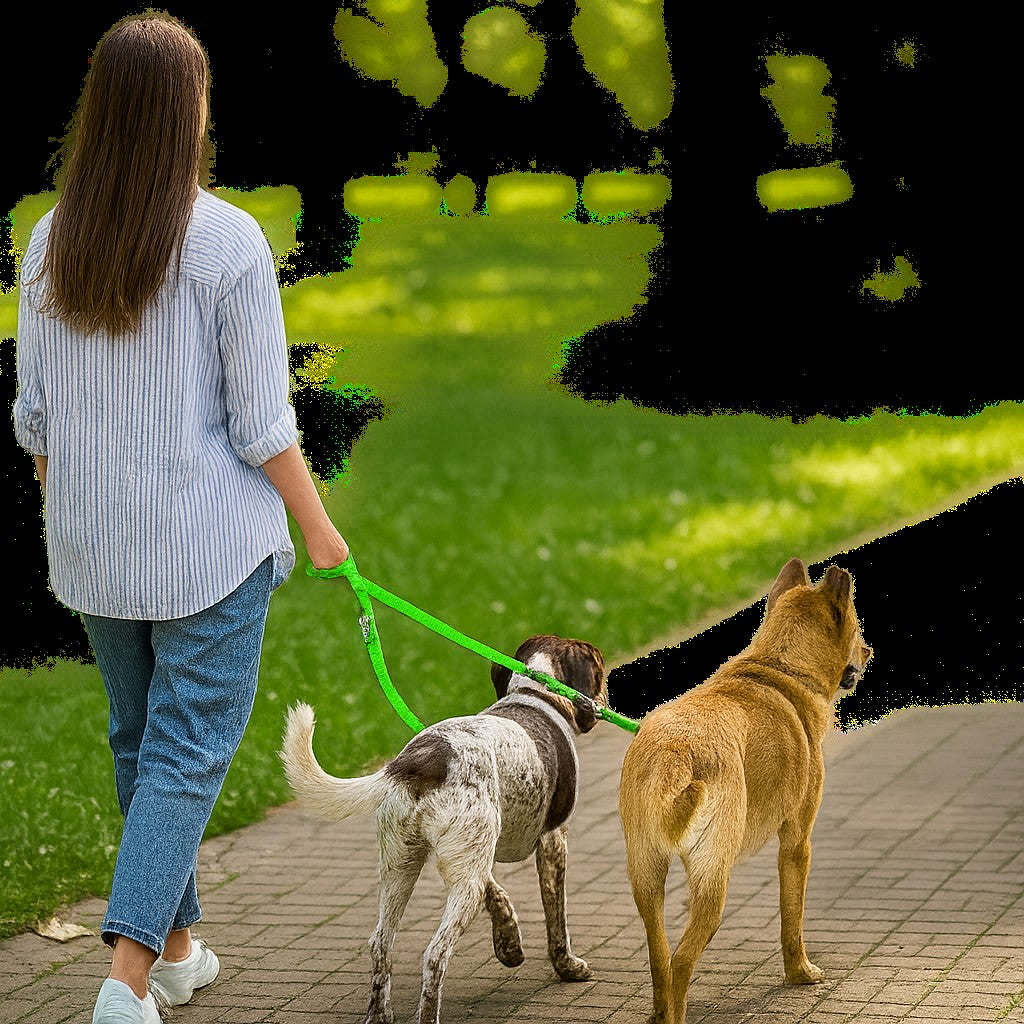Laisse double pour chien MARCHE ou assis EN Tandem 