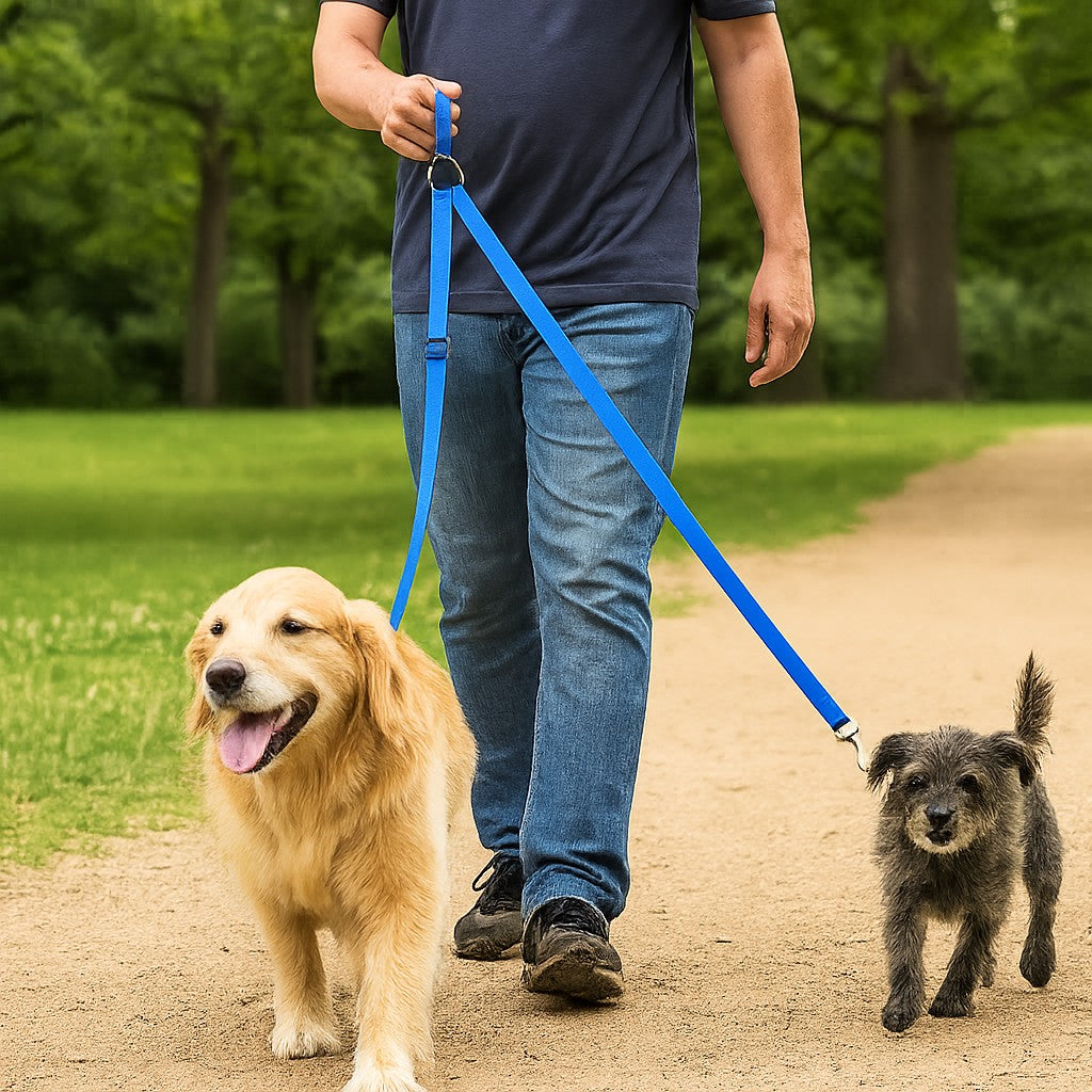 Laisse double pour chien MARCHE ou assis EN Tandem 