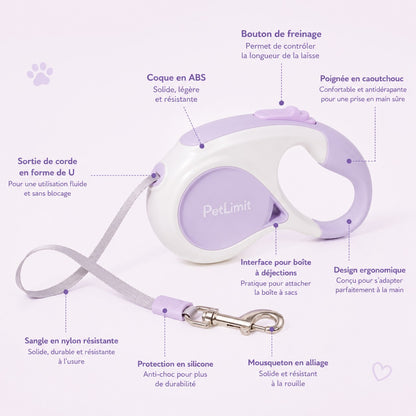 Laisse chien enrouleur • Laisse JappyHorizon™ : technicalité
