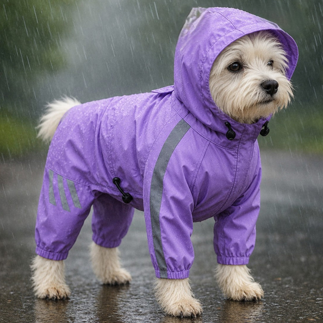 Manteau pour Chien | Jappy Chic’nPuie™ : Bandes réfléchissantes