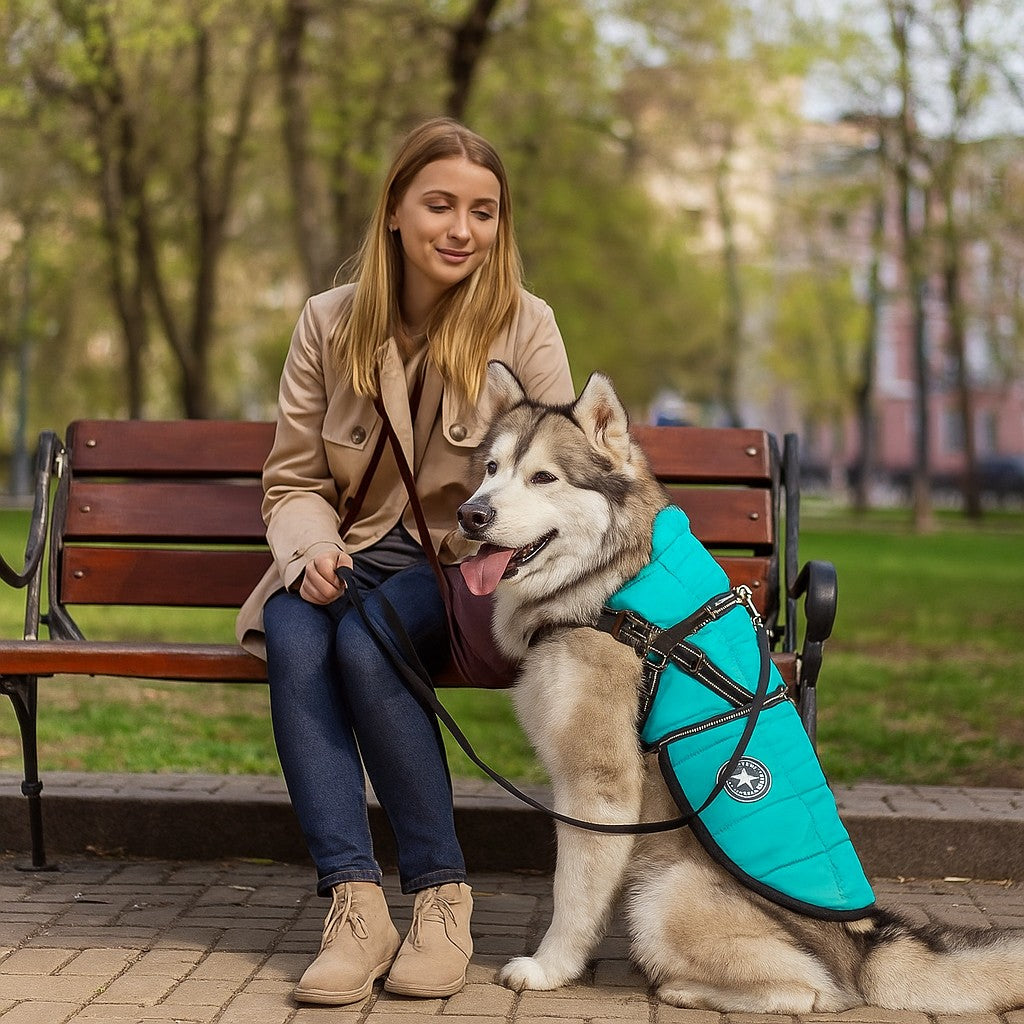 Manteau chien : Harnais Confort de couleur pour grand compagnon -www.JappyToutou.com