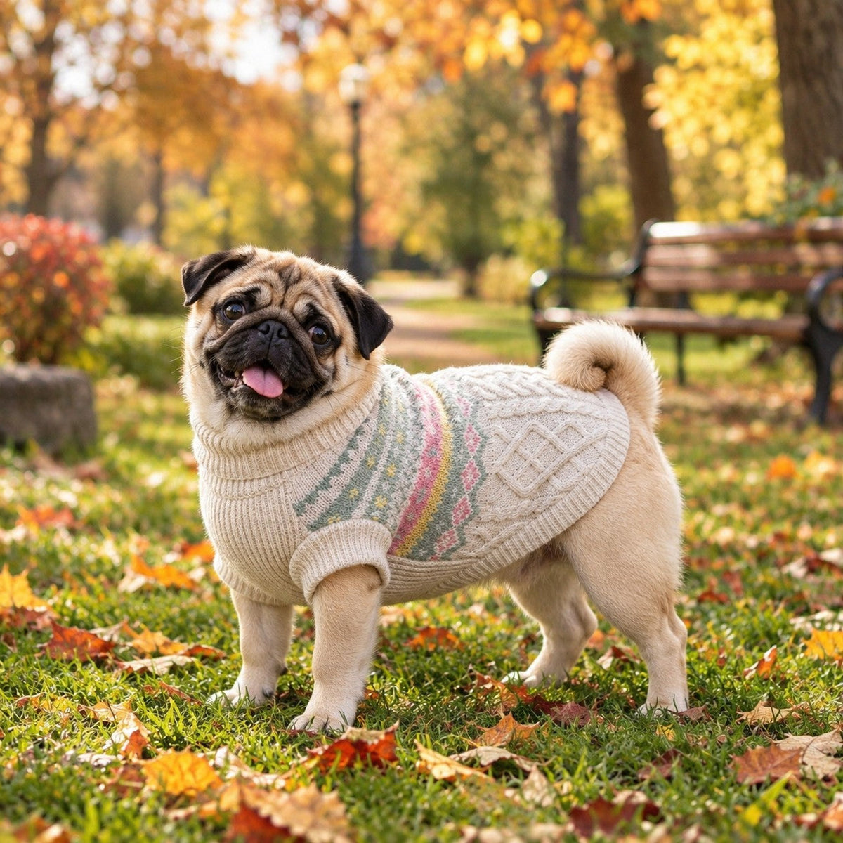 Pull pour Chien • JappySoft™ marche dans un parc