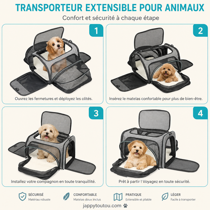 Sac de transport pour Chien • Jappy en Escapade™: Pliable et compact
