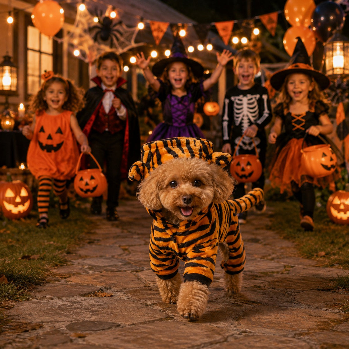 Déguisement Chien halloween | Tigre - Porcelet : soir d'halloween