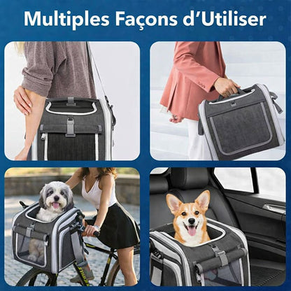Utilisation 3-en-1 : panier vélo, sac de transport, siège auto