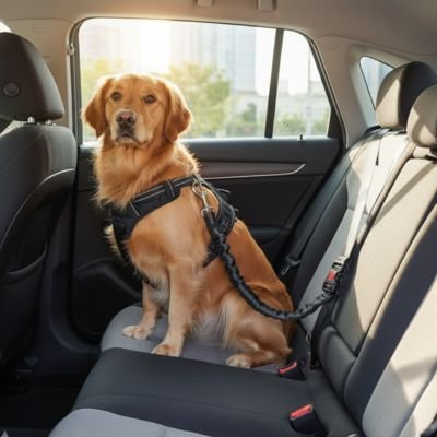 Ceinture de sécurité pour chien • JappyClip & Go™ :  Longueur réglable