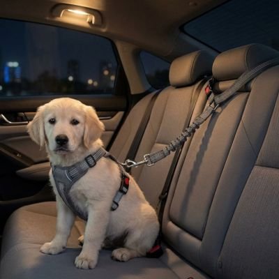 Ceinture de sécurité pour chien • JappyToutouSafe™ : double fixation sécurisée