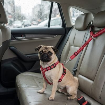 Ceinture de sécurité pour chien • JappyToutouSafe™ :  longueur ajustable 
