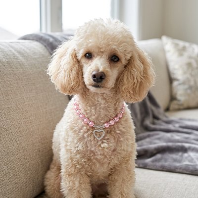 Collier pour chiot • HéritageToutou™ : Matériaux doux: perles lisses