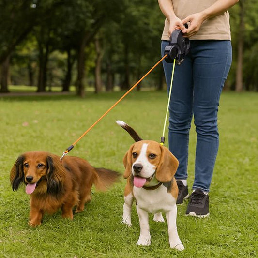 Double laisse pour chien - Laisse'2'Go™ : Promenades simplifiées pour deux chiens - Jappy Toutou