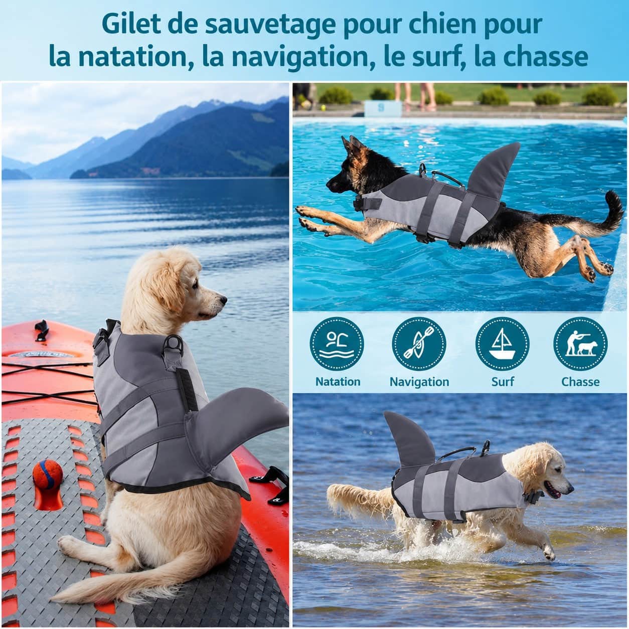 Gilet de sauvetage Chien - Capitaine Canin™ - Jappy Toutou