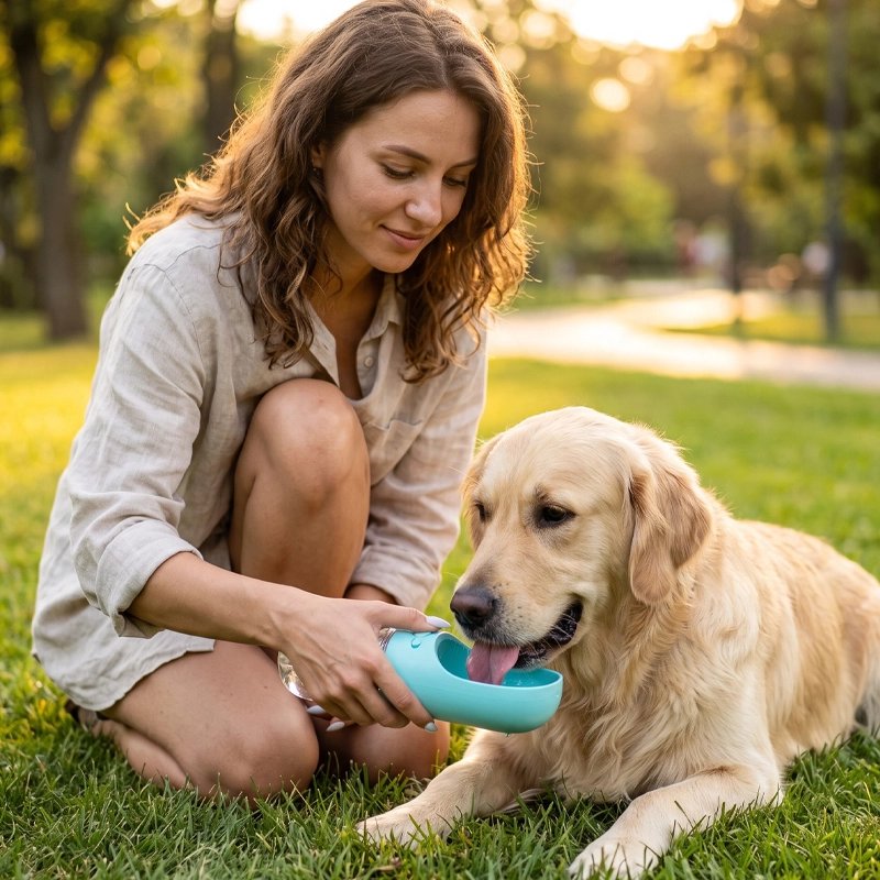 Gourde Chien • JappyHydro™ : Système à bouton-poussoir: