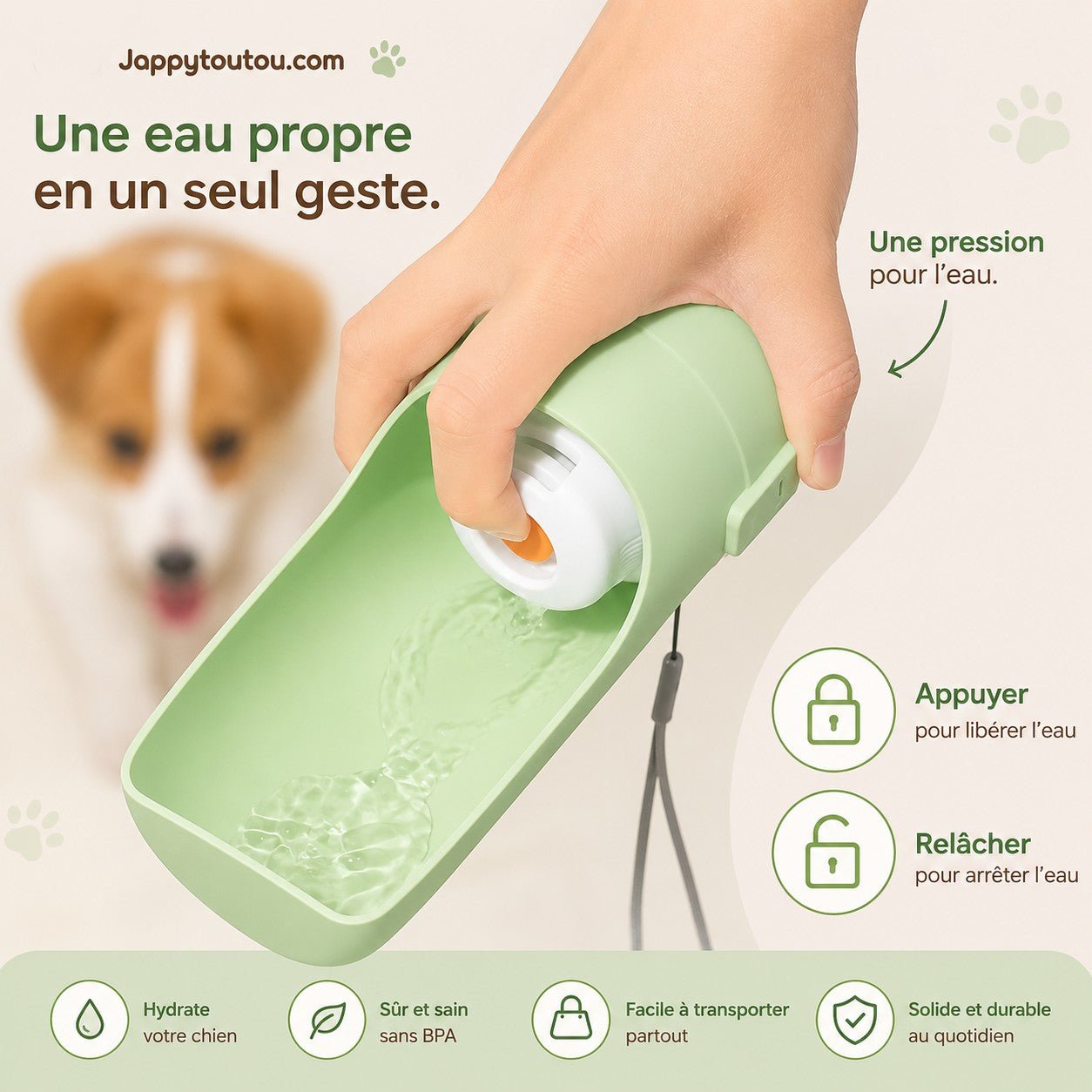 Gourde pour Chien | JappyOasis2™ - Jappy Toutou