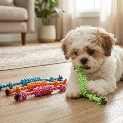Jouet pour chien​• Jappy Croc’2nœud™ : Matériau résistant