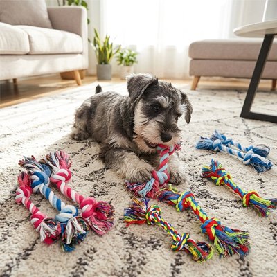 Jouet pour chien​​ • JappyNoeud Rigolo™ : Couleurs: Multicolores vives 