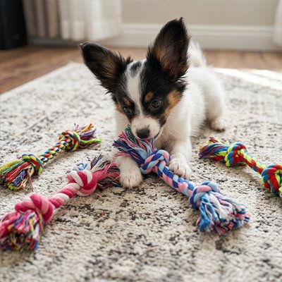 Jouet pour chien​​ • JappyNoeud Rigolo™ : Matière: Cordes en coton naturel