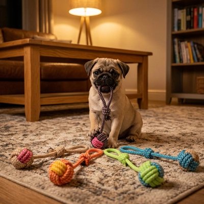 Jouet pour chien​​•Croc’nœud™ : Matériau: Corde en coton tressé